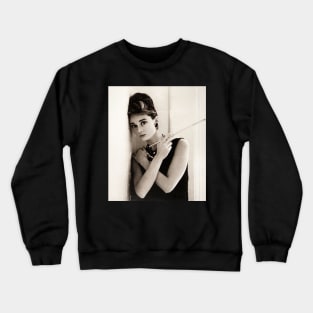 Audrey Hepburn Cigarette Photo Crewneck Sweatshirt